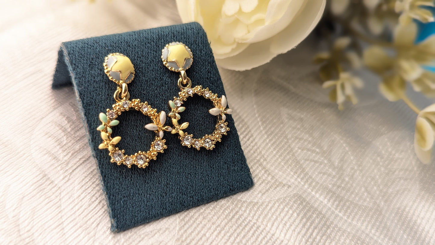 Anti Tarnish Yellow Flower Drop Earrings