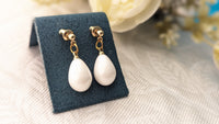 White Pearl Drop Earrings