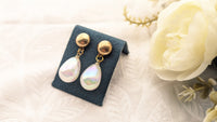 White Rainbow Pearl Drop Earring