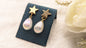 Golden Star White Pearl Drop Earrings