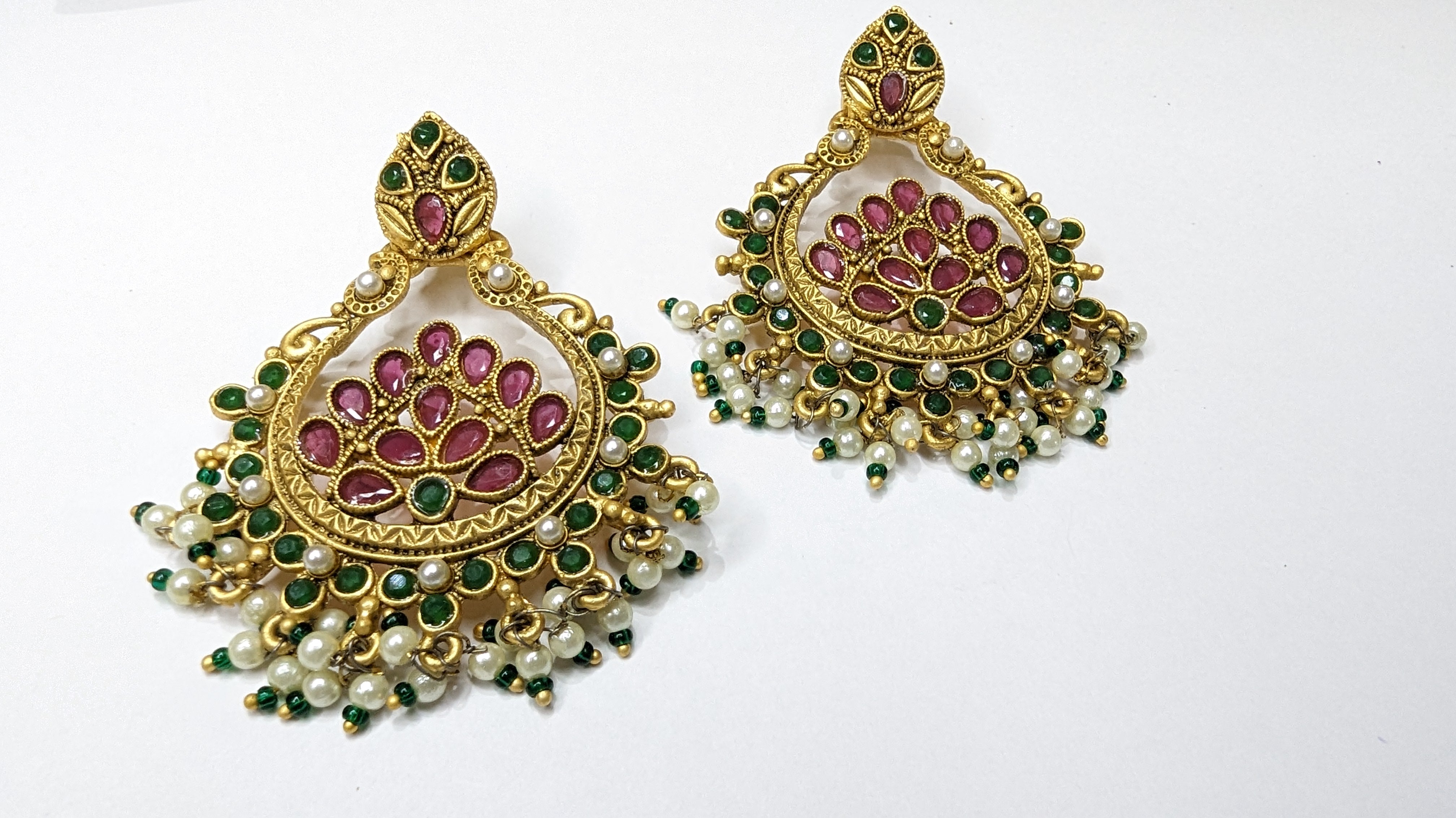 Traditional Kundan Multicolor Chandbali Earrings