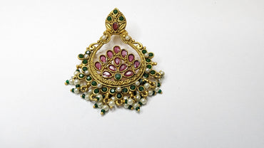 Traditional Kundan Multicolor Chandbali Earrings