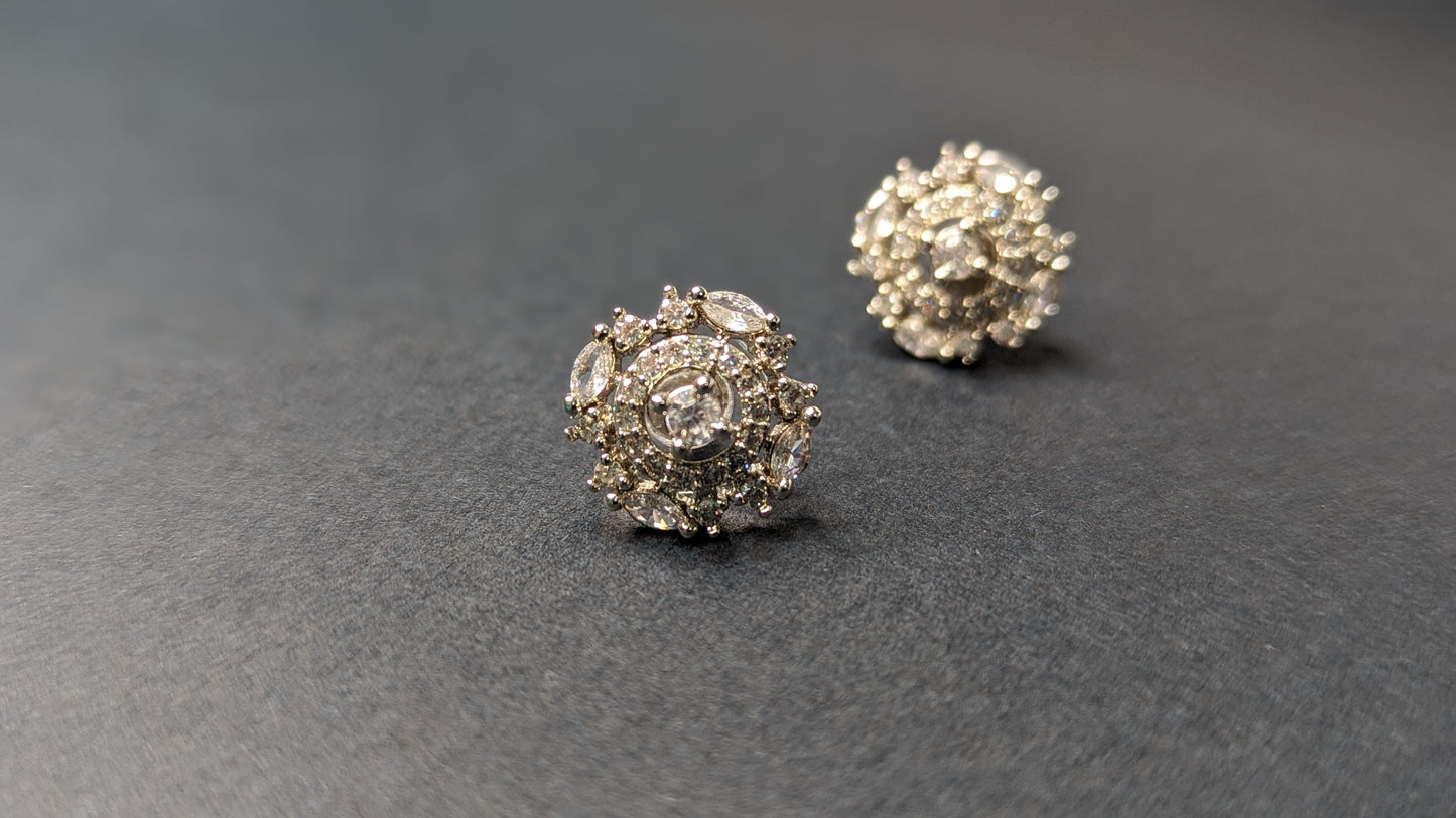 S925 AD Studded Stud Earring