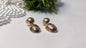 Gold Plated Oval Shaped Dangle Drop Earrings