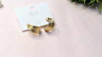 Gold Plated Circular Half Hoop Earrings (Silver 925)