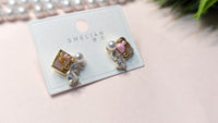 Pearl & CZ Studded Pink Anti Tarnish Stud Earring