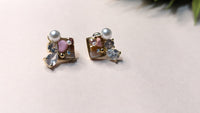 Pearl & CZ Studded Pink Anti Tarnish Stud Earring