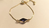 Purple Crystal Stone Golden Chain Bracelet