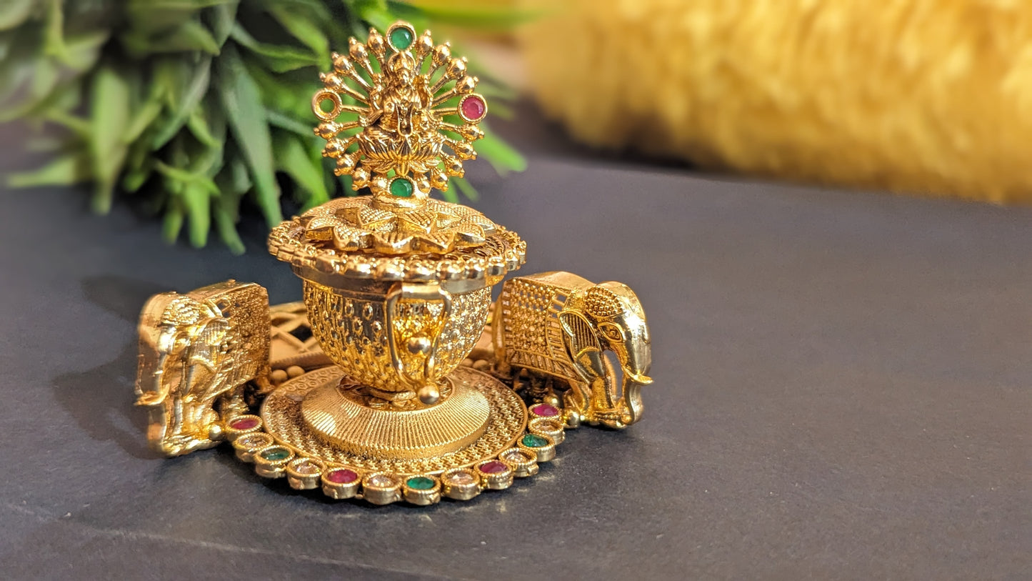 Gold Plated High Quality  Traditional Vermillion | Sindoor Box