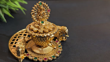 Gold Plated High Quality  Traditional Vermillion | Sindoor Box