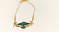 Gold Plated Green Stone Chain Bracelet