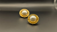 Gold Plated Round Shaped Pearl Earring