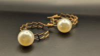 Gold Plated Pearl Drop Earrings