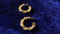 Gold Plated Chunky Half Hoop Earrings