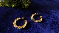 Gold Plated Chunky Half Hoop Earrings