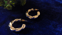 Gold Plated Chunky Half Hoop Earrings