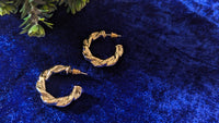 Gold Plated Chunky Half Hoop Earrings