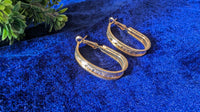 Oval Shaped Gold Plated Drop Earrings