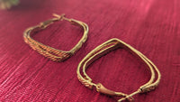 Gold Plated Heart Shape Double Strand Hoop Earrings