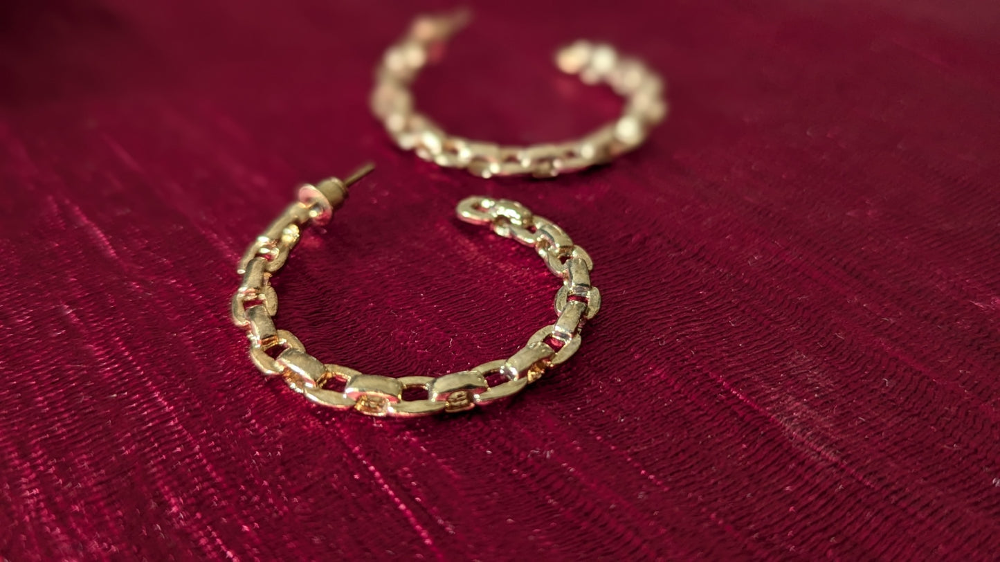 Korean Gold Plated Circular Hoop Earrings