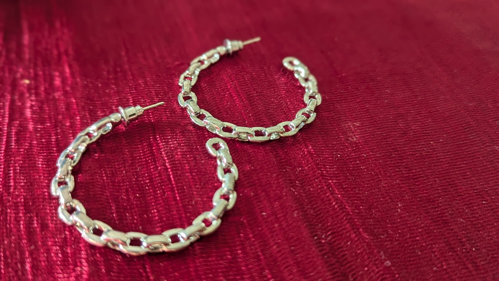 Korean Silver Plated Circular Hoop Earrings