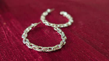 Korean Silver Plated Circular Hoop Earrings