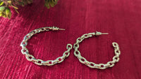 Korean Silver Plated Circular Hoop Earrings