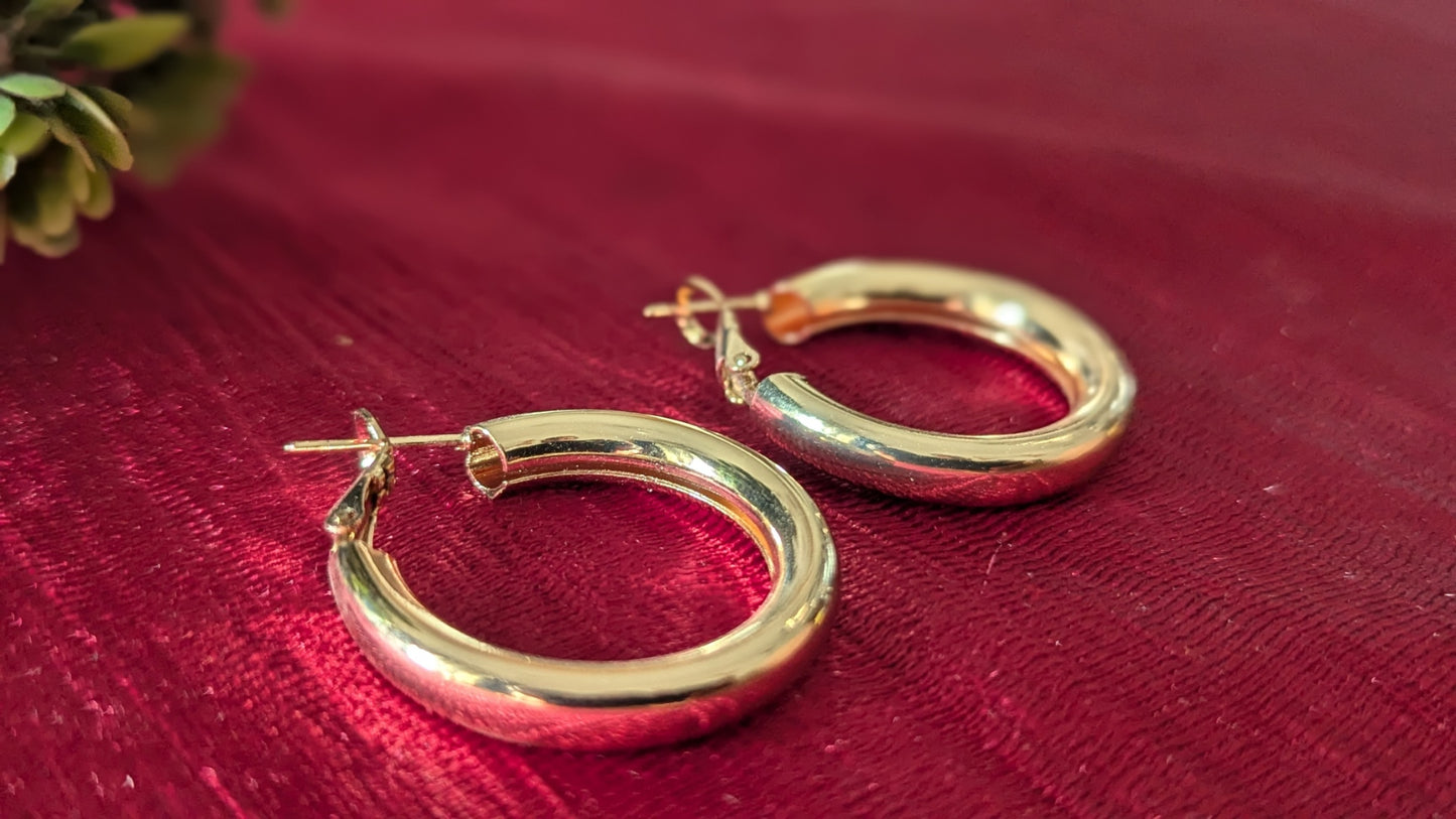 Gold Plated Bali Hoop Earrings