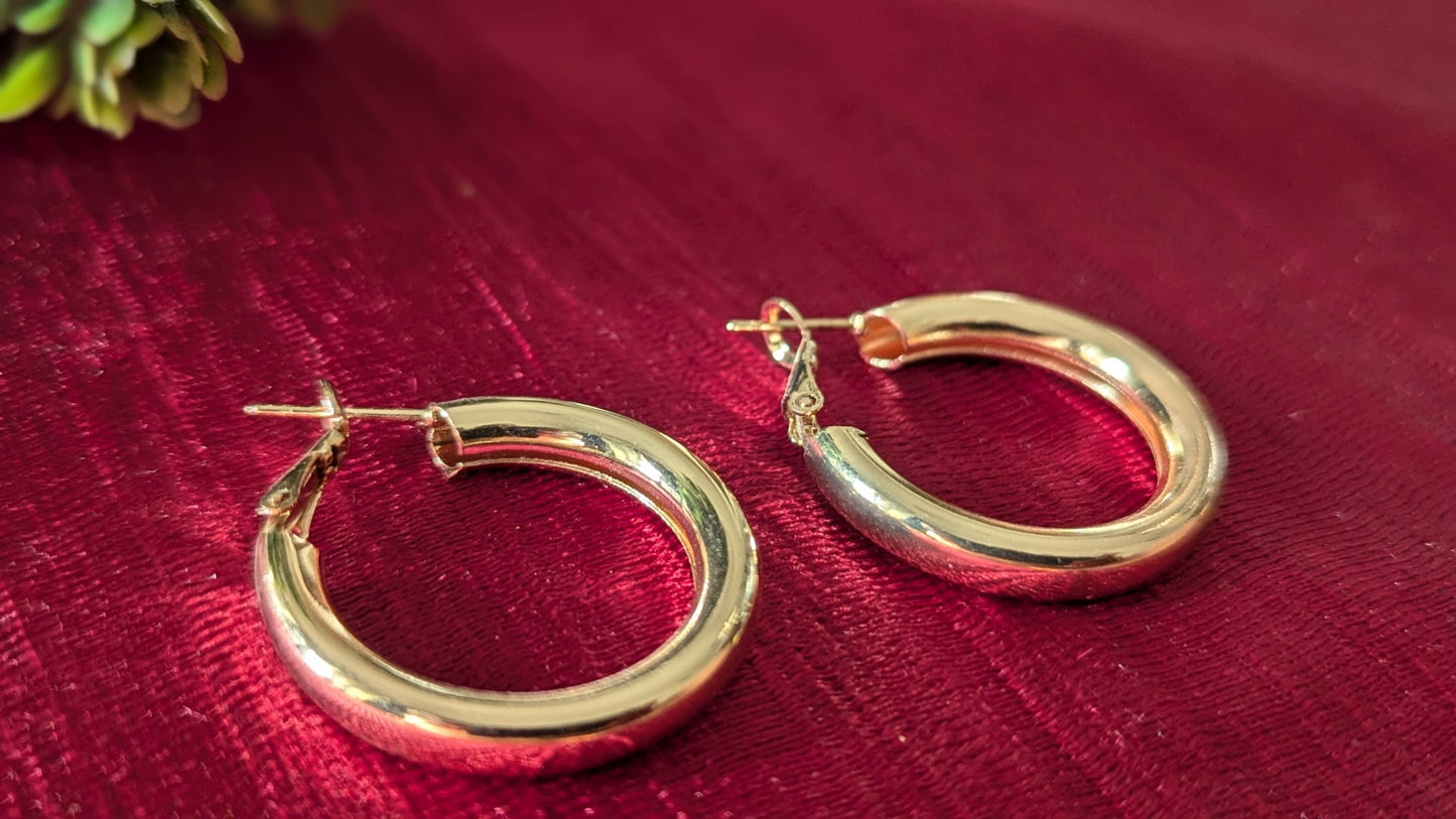 Gold Plated Bali Hoop Earrings