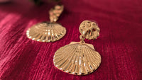 Gold Plated Sea Shells Drop Earrings