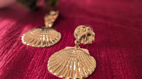 Gold Plated Sea Shells Drop Earrings