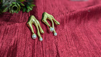 Gold Plated Dripped Pearl Drop Earrings