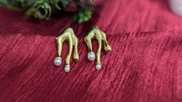 Gold Plated Dripped Pearl Drop Earrings