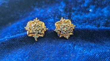 Diamond Studded Rose Gold Studs