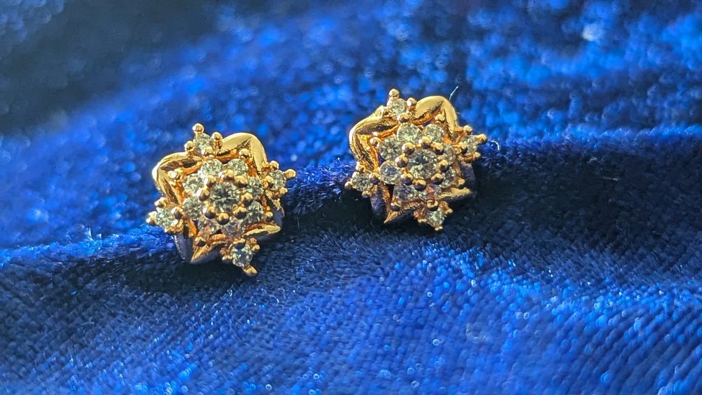 Diamond Studded Rose Gold Studs