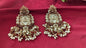 Traditional Maroon & White Pearls & Stone Jhumka Earrings