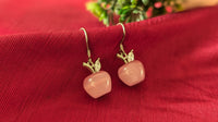 Pink Apple Dangle Drop Earrings