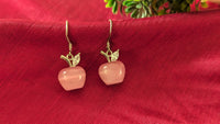 Pink Apple Dangle Drop Earrings