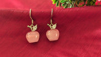 Pink Apple Dangle Drop Earrings