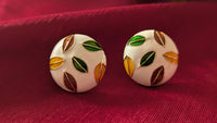 Multicolor Enamel Leaf Studs