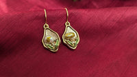 Vintage Leaf Shape Brown Pearl Drop Earrings