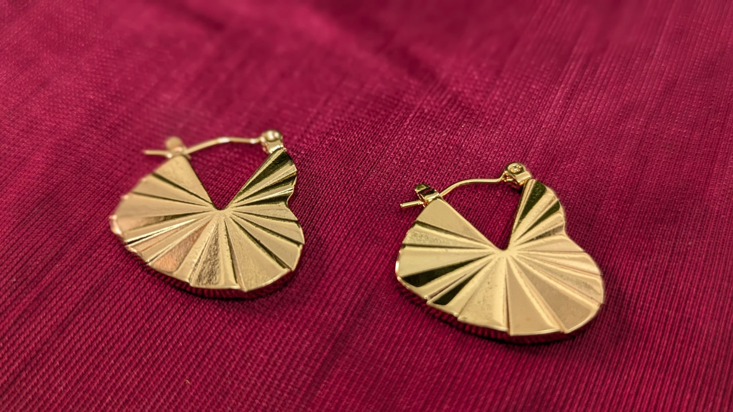 Gold Plated Love Hoop Stainless Steel Earrings