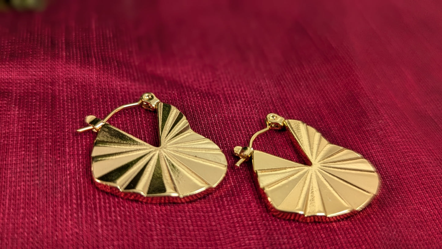 Gold Plated Love Hoop Stainless Steel Earrings