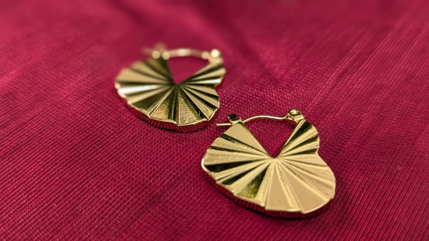 Gold Plated Love Hoop Stainless Steel Earrings