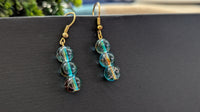 Blue Water Crystal Beads Earrings