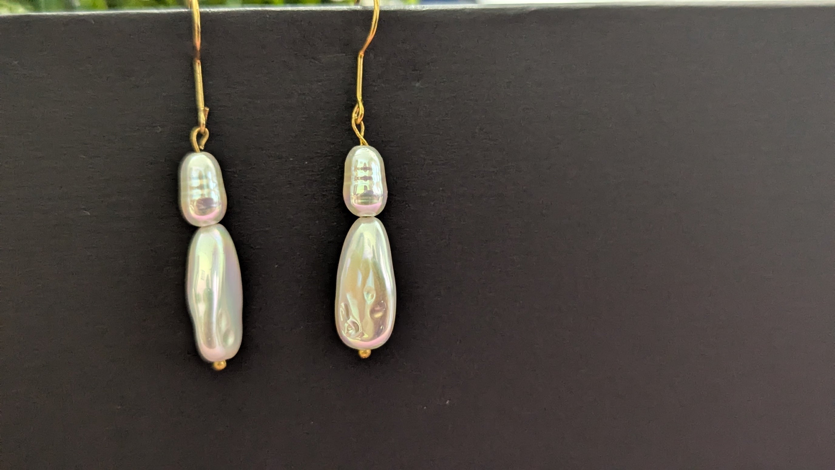 Handmade Faux Pear Drop earrings