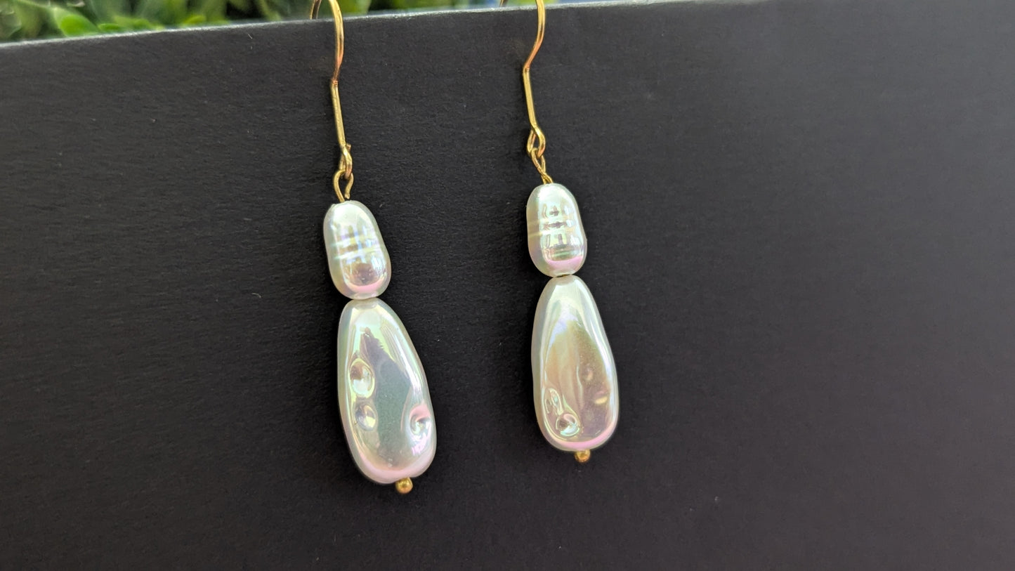 Handmade Faux Pear Drop earrings