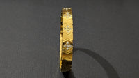 Anti Tarnish Clover Pattern Victorian Bangle Bracelet