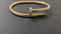 Gold Plated Cubic Zirconia Bangle Style Bracelet