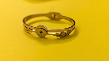 Gold Plated Evil Eye Anti Tarnish Metal Bracelet